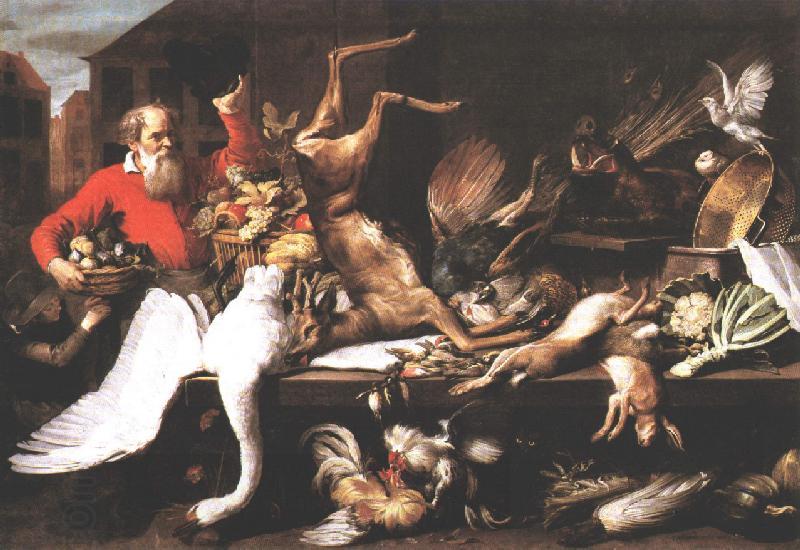 SNYDERS, Frans Still Life with Dead Game, Fruits, and Vegetables in a Market w t